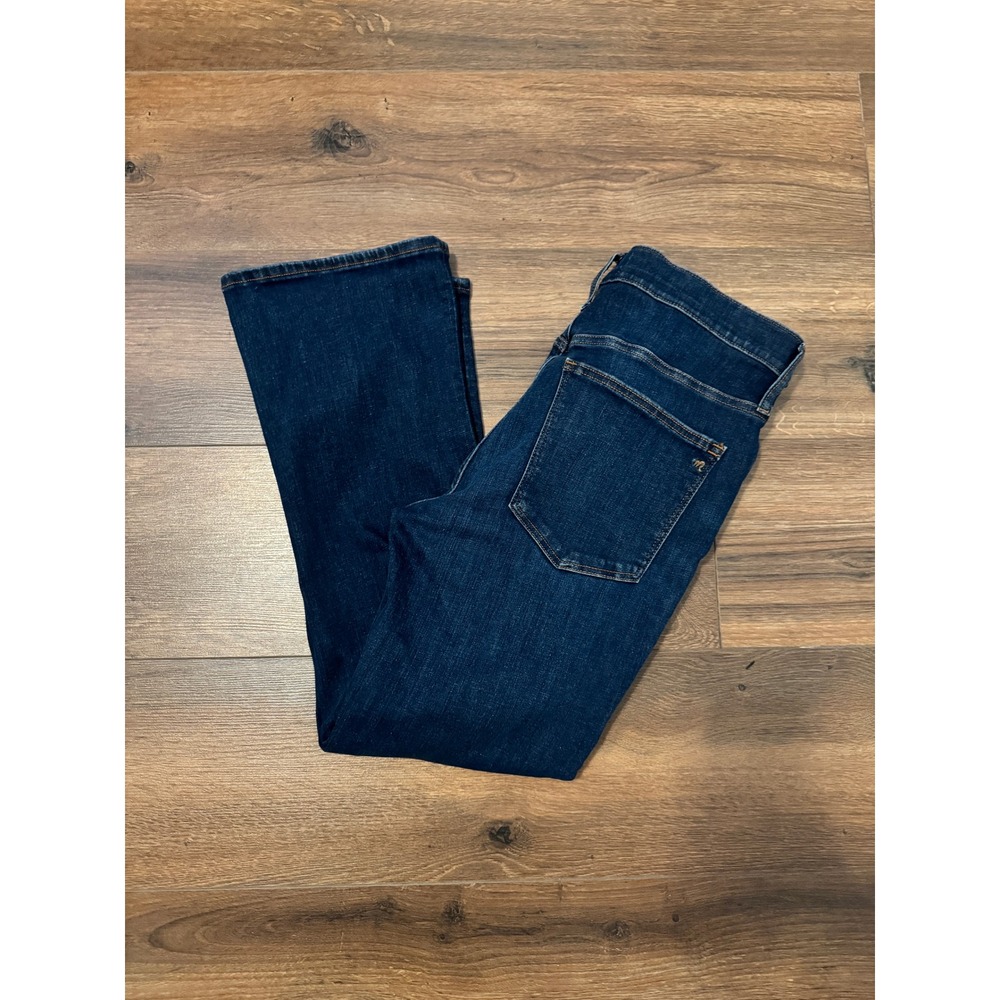 Madewell Mid-Rise Kick Out Jeans Dark Wash Blue Flare Denim Size 30 - Picture 3 of 9